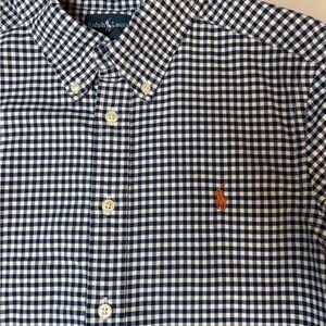 RALPH LAUREN Boys Gingham Check Button Down Shirt Size L (14-16).  B122